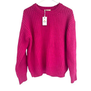 Marine Layer Womens Oversized Crew Neck Rose Violet Pullover Sweater Size S New
